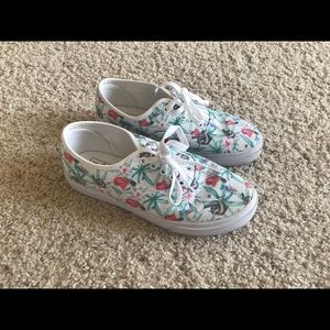 Keds-style tropical sloth weed shoes